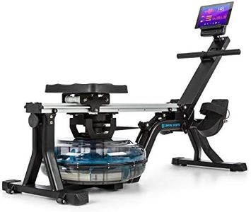 Capital Sports Water Rowing Machine, 13L Rower w/ 8-Level Water Resistance, 80 cm Slide Rail, LCD Training Monitor & Fitness Data, Cardio Machine w/Ground Rollers, Water Rowing Machines for Home Use
