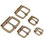 Swpeet 50 Pcs Bronze Assorted Multi-Purpose Metal Roller Buckles for Belts Hardware Bags Ring Hand DIY Accessories - 1/2 Inch, 5/8 Inch, 3/4 Inch, 1 Inch, 1-1/4 Inch