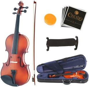 Mendini By Cecilio Violin For Beginners, Kids & Adults - Beginner Kit For Student w/Hard Case, Rosin, Bow - Starter Violins, Wooden Stringed Musical Instruments