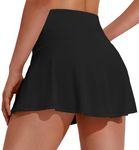 PINSPARK Tennis Skirts Womens Pleated Skirts Athletic Skort Mini Golf Skirts with Pocket Pickleball Skorts,Black Large