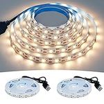 GOMING 5V USB LED Strip Light Natural White 4000K USB Powered 4M (2pcs x 6.6ft) 240LEDs Flexible SMD2835 No-Waterproof IP20 LED Tape Lights