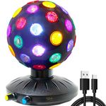 Spinning Disco Ball LED Night Light Projector 360° Rotary Speed/Brightness Adjustable Lamp for Parties, Lighting, Halloween, Christmas, Birthday, Holiday, Club, Bar (USB/Battery Operation)