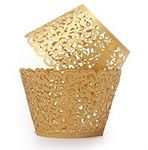 25 PC Royal Gold Lace Cupcake Wrapp