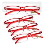 LUFF 4Pcs Anti-Blue-ray Reading Glasses for Men Portable Ultra-Light Readers