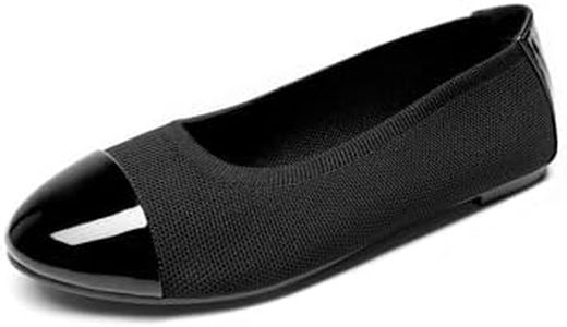 DREAM PAIRS Women's Sole-Flex Ballerina Walking Flats Shoes,Size 5,Black Knit,Sole-Flex