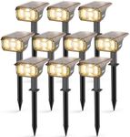 LEREKAM Solar Spot Lights Outdoor Landscape Lights, IP65 Outdoor Waterproof Spotlights, 40 LED's Outdoor Solar Lights for Yard Palm Trees Driveway Patio Pool 10 Pack