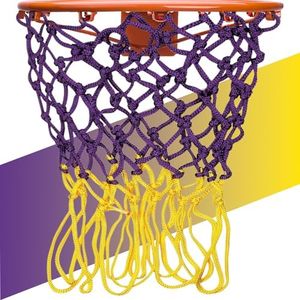 Outdoor Standard Hoops Basketball Nets - Anti-Tangle, Swish Sound - Durable Replacement Netting for Basketball Hoop - Purple and Gold