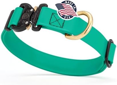 Viper BioThane Dog Collar with Cobra Metal Buckle – Tactical, Odor Resistant, Waterproof Collars for Large Dogs & Medium Dogs – Made in USA (L 15-25in W 1in, Teal)