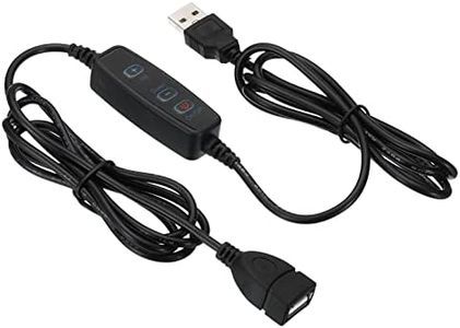 PATIKIL LED Strip Dimmer Switch, DC5V USB Female to Male Extension Cords 10-Speed Dimming Light Dimmer Controller with 3 Button for LED Strips Lights, Black