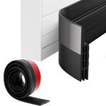 URBANMONK 48 Inch Silicon Door Bottom Sealing Strip | Self Adhesive Door Gap Filler Rubber | Door Bottom Sealing Strip Guard | Protector from Cockroach, Insect, Bugs, Air & Dust | Black