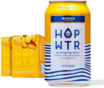 HOP WTR Sparkling Hop Water, Mango 12 Pack, Sugar Free, Low Carb Non Alcoholic Drinks, NA Beer, Adaptogen Drink, No Calories, Adaptogens & Nootropics for Added Benefits, 12 oz Cans