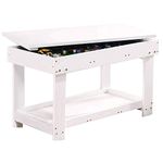 YouHi Kids Activity Table with Board for Bricks Activity Play Table (White Double Table)