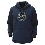 THE PRINT PLATTER Platform 934 Navy Blue Cotton Hoodie Bio Wash | Movie Pop Culture 330gsm Sweatshirt with Hood for Winter |H28 (Large)