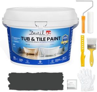 DWIL Tile Paint, Tub and Tile Paint, Bathtub Paint Refinishing Kit With Tools, Water-Based Tub Paint for Bathroom Tile, Sink & Shower, Low Odor, Semi-Gloss Dark Grey, 16.5oz