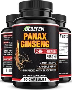 Panax Ginseng Capsules - 5050mg Formula Pills with Black Pepper Extract - 90 Capsules Panax Ginseng Supplement - 3 Month Supply