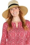 Coolibar UPF 50+ Women's Shannon Wide Brim Beach Hat - Sun Protective (One Size- Natural Colorblock)