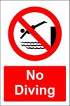 No Diving swimming pool safety sign - 3mm Aluminium sign 300mm x 200mm