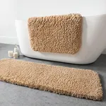 Phantoscope Bathroom Rugs - Set of 2 Non-Slip Ultra Soft Microfiber Plush Bath Mat Water Absorbing Shower Rugs