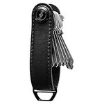 Spigen Valentinus Key Chain Key Holder Leather Key Organizer Minialist Compact Keyholder with Key Ring - Black