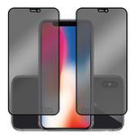 MobileBukket Anti-Spy Privacy Tempered Glass Guard Protector for Apple iPhone X (Black) Edge to Edge Full Screen Coverage, Pack of 2