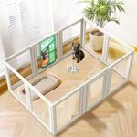 FXW AuraSpace Acrylic Indoor Dog Playpen for Small and Medium Dogs, 30 Inch, 10 Panels, White