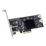 8 Port SATA III Non-Raid PCI-E X4 Controller Card Supports Freenas and Zfs RAID - Includes Mini SAS to SATA Breack Out Cables