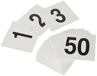 New Star 23176 1 to 50-Double Side Plastic Table Numbers, 4 by 4-Inch, Black on White