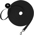 Eagle Pets 20Ft Nylon Dog Training Lead Dog Leash Long Leash For Dogs. (Black, 20Feet)