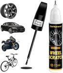 Gloss Black Rim Touch Up Paint, Car Wheel Scratch Repair Paint Pen Curb Rash Scuff Fix Accurate Color Easy to Use(Pure Black)