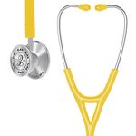 ELKO EL-060 CARDIO III SS Stainless Steel Acoustic Stethoscope | Two-Way PVC Tubing | Double Sided Chestpiece For Adult & Pediatric Patient | Doctors & Medical Students (Yellow)