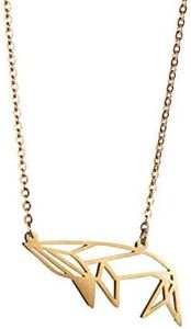 Whale Gold Necklace – La Menagerie Origami Gold Geometric Jewellery – 18 karat plated Gold Necklace & Whale Necklaces for Women – Whale Necklace for Girls & Origami Necklace