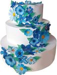 67 X PRE-CUT BEAUTIFUL BLUE FLOWERS & LEAVES SET EDIBLE WAFER/RICE PAPER PRE CUT CUPCAKE CAKE DESSERT TOPPERS BIRTHDAY PARTY WEDDING BABY SHOWER EASTER DECORATIONS