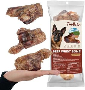 FurBite 3 PCS Single Ingredient Beef Wrist Bones for Dogs - Grass-Fed High Protein Natural Chew, Long Lasting Treat for Aggressive Chewers & Large/Small Breeds (L2)