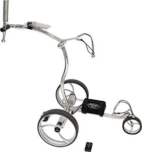 BeeGon Golf Chariot de Golf électrique GT-ES900R Pro Acier Inoxydable Poli avec Batterie au Lithium 10 Ah