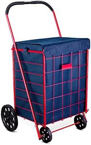 Shopping Cart Liner - 18" X 15" X 24" - Square Bottom Fits Snugly Into a Standard Shopping Cart. Cover and Adjustable Straps for Easy and Secure Attachment. Made from Waterproof Material. Navy Blue