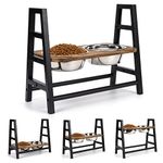 Emfogoo Dog Bowls Raised Dog Bowls for Large Dogs 3 Heights 3.9in 8in 12.8in with 2 Stainless Steel Dog Food Water Bowls Elevated Dog Bowl With Stand for Small Medium Large Dogs and Cats