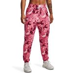 Under Armour Women's Women's UA Rival Terry Printed Joggers Sweatpants Pace Pink White Jogger, Pink, Medium