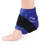 NEWGO Ankle Ice Pack Wrap for Injuries Reusable, Hot Cold Therapy Gel Foot Ice Pack for Pain Relief, Ankle Swelling, Achilles Tendinitis, Plantar Fasciitis, Sprained, Surgery Recovery