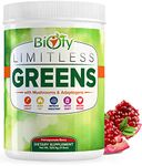 Biofy Limitless Greens Powder Superfood Supplement, Best Tasting Mushroom Green Juice Powder to Increase Energy, Boost Immune System, Detox & Revitalize, 30 Day Supply, Non-GMO, Vegan