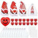 48 Set Valentine's Day Gifts Heart Stress Balls Gnome Cards Organza Bags for Valentines Exchange Favors Party Bag Gift Fillers(24 Set)