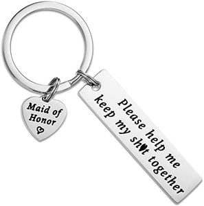 Kivosliviz Maid of Honor Keychain Gifts for Women Funny Brides Maids Proposal Braidsmaids Key Ring Set Best Maid of Honor Ever Jewelry Bridesmaid Keychain