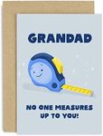 Old English Co. Fun Birthday Card for Grandad - 'No One Measures Up To You' DIY Handyman Card for Him - Card for Men - Greeting Card From Grandson or Granddaughter | Blank Inside with Envelope