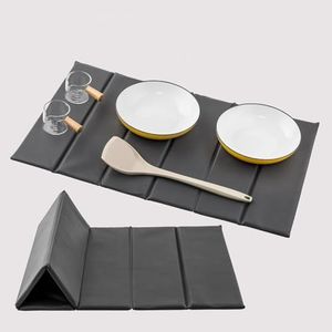 UINIU Foldable Stone Bath Mat for Bathroom, Super Absorbent Quick-Dry, Non-Slip Diatomaceous Earth Bath Mat for Bathtub, Bathroom & Kitchen Floor – Easy to Clean & Space-Saving Storage, Dark Grey