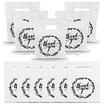 TOSPARTY 100 PCS Plastic Thank You Merchandise Bags White Party Present Bags Candy Cookie Treat Bags for Birthday Party Wedding Christmas Retirements