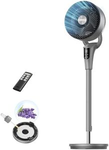 DREO Fan for Bedroom, 2026 Upgraded, 90ft Airflow, 20dB Quiet Fan, 90° Oscillating Standing Fan for Whole Room, DC Motor, 8+H Speeds, 3 Modes, 38-42'' Adjustable Height, 8H Timer, 105° Manual Vertical