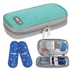 BOMKEE Insulin Cooler Travel Case for Diabetic, Insulin Cooling Case Travel Insulin Pen Case Cooler Insulin Bag Carrying Organizer for Diabetic Supplies with 2 Ice Pack