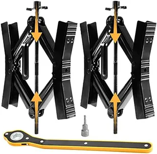 Camper Wheel Chock Stabilizer 2 Sets, Double Speed Heavy Duty Truck RV Tire Scissor Locking X Chock, Camper Accessories for Travel Trailers Tire Chalks, Anti Rust Coating, Fit for 3.5” to 12”