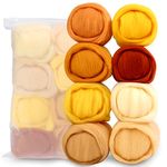 Namner Needle Felting Wool, 2.82oz/80g Felting Wool of 8 Colors, Wool Roving, Needle Felting Supplies, Needle Felting Wool Kit, Needle Felting Wool Set, for Starter DIY Wool Crafts, Autumn