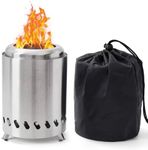 Hojalis Tabletop Fire Pit, 2025 Upgraded Smokeless Stainless Steel Tabletop Fire Pit, Mini Table Top Firepit with Carry Bag, Portable Smokeless Tabletop Firepit for Camping Outdoor Patio Garden Picnic