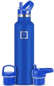 IRON °FLASK Sports Water Bottle - 3 Lids (Narrow Straw Lid) Leak Proof Vacuum Insulated Stainless Steel - Hot & Cold Double Walled Insulated Thermos, Durable Metal Canteen - Cobalt, 24 Oz